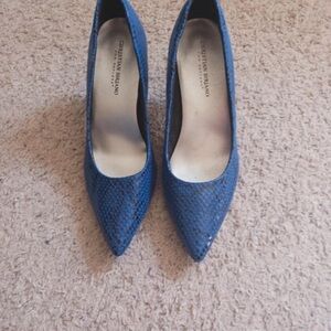 Christian Siriano Blue Textured Heels